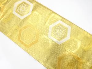 亀甲に華紋織り出し 袋帯